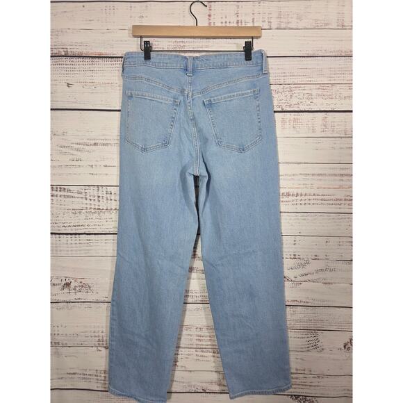 Old Navy OG Loose Jeans Women's size 10 High Rise Light Wash Distressed Relaxed - Picture 2 of 6